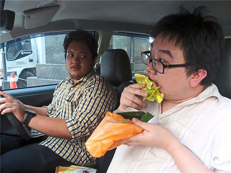 Eating in car