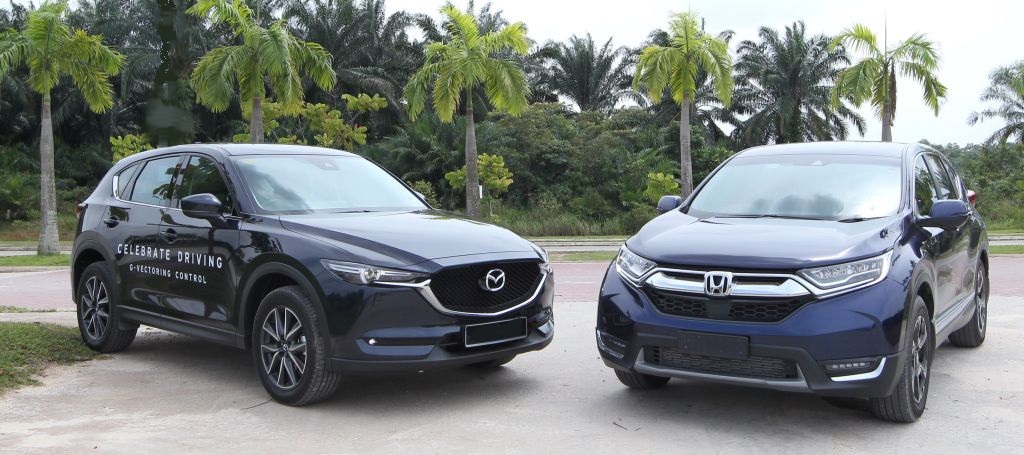 The CX-5 (left) and CR-V.