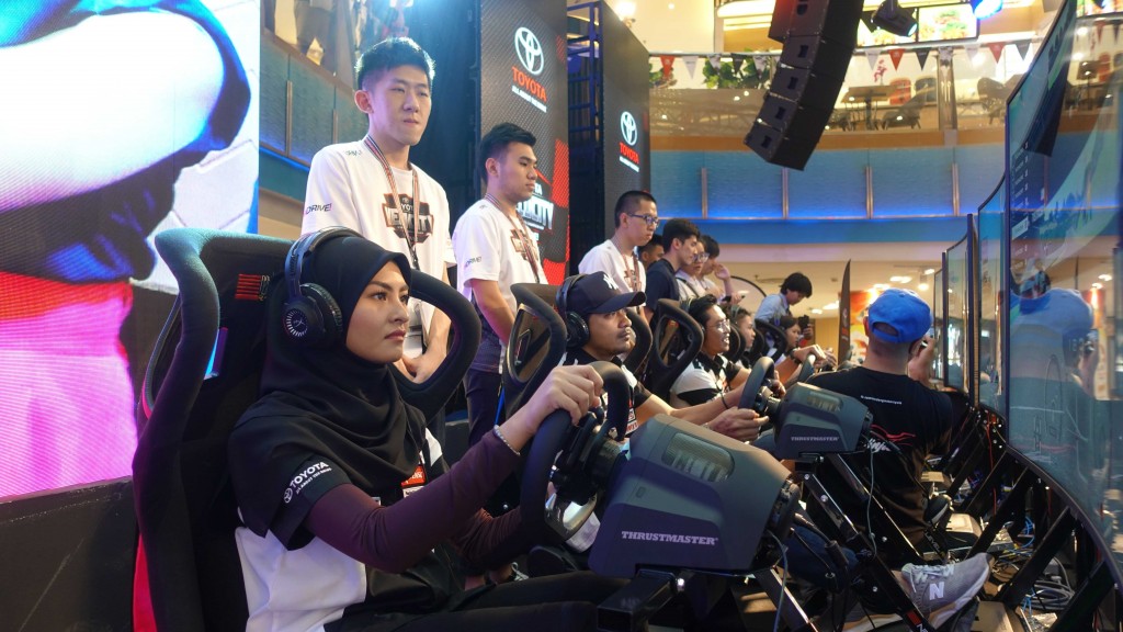 Toyota Gazoo Racing celebrities trying their hand at the eSport racing event.