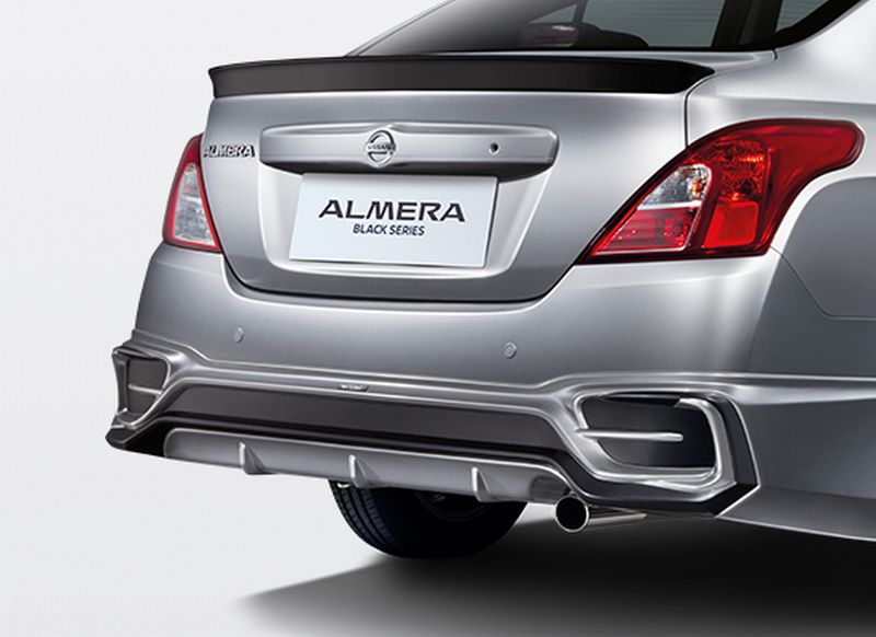 05 New Almera Black Series_TOMEI Rear Bumper Spoiler with Dark Titanium Accent & Gloss Black Trunk Lid Spoiler