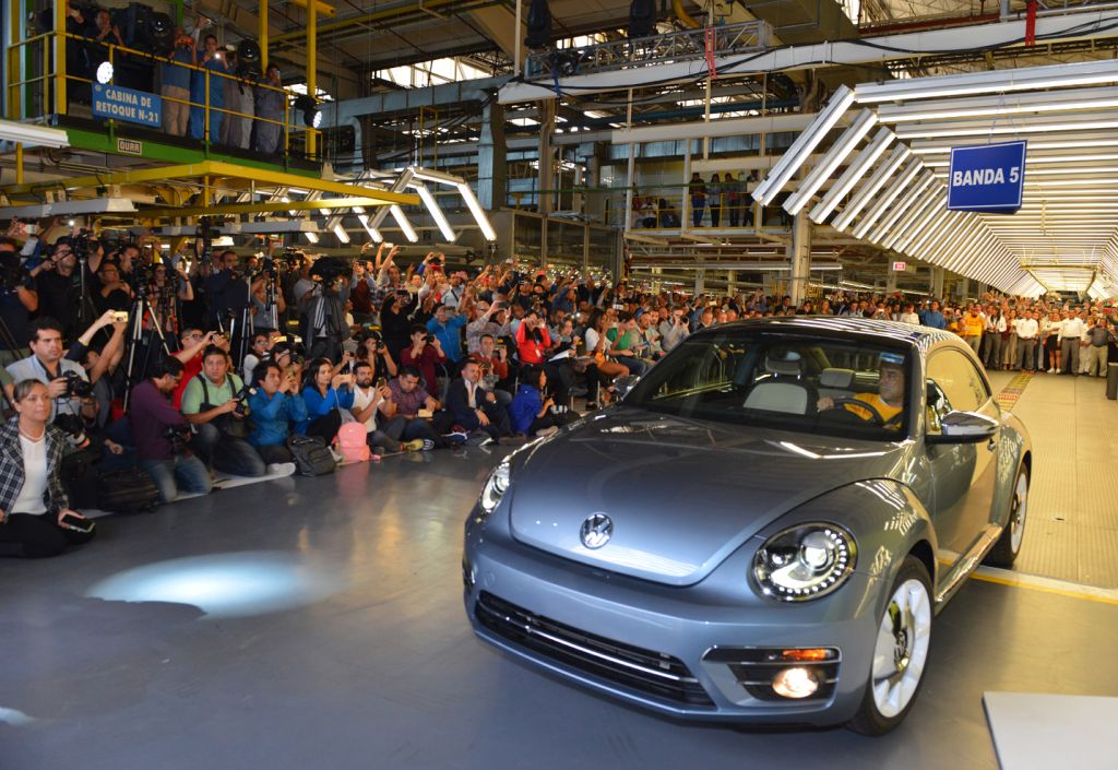 The last Beetle to leave VW's Mexican plant.