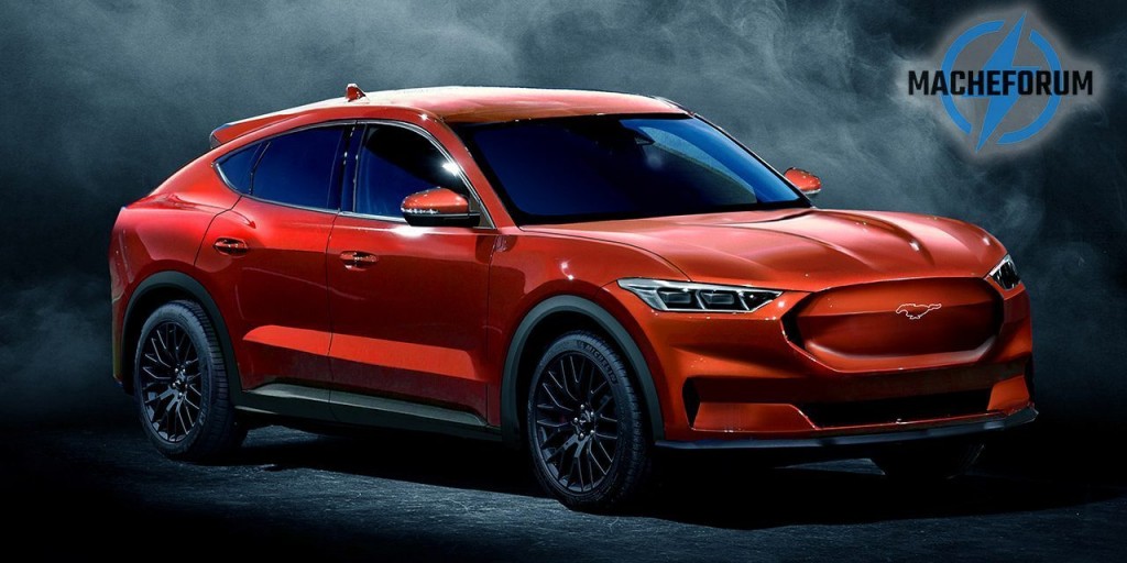 The render of the SUV that is rumoured to be named Mach E.