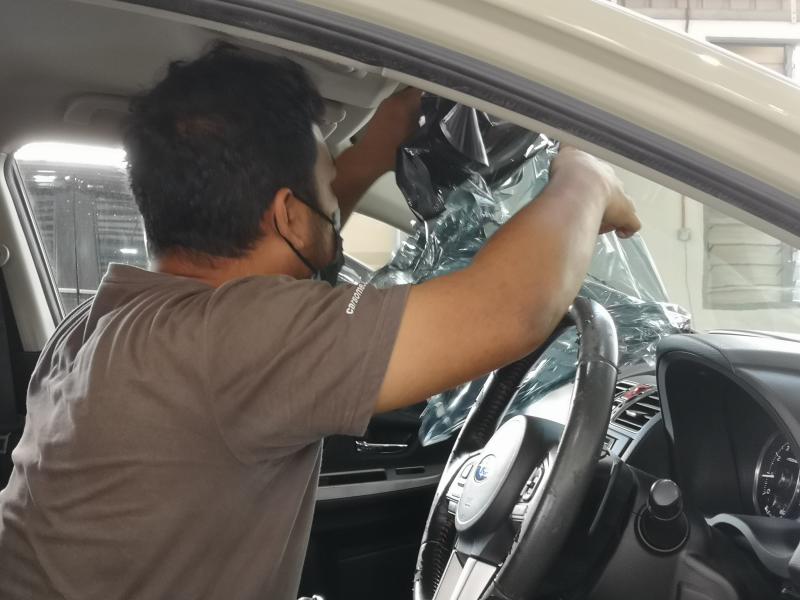 Removing window before Puspakom inspection.