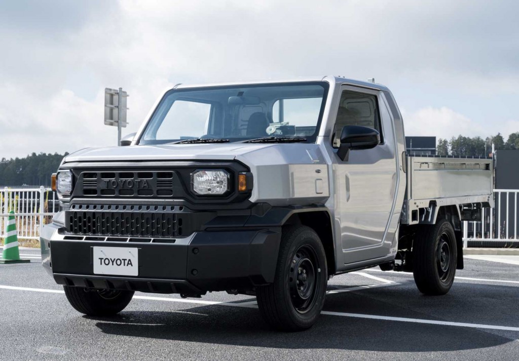 The Toyota IMV 0 concept is a two-seat electric pick-up truck with a configurable flat bed section.