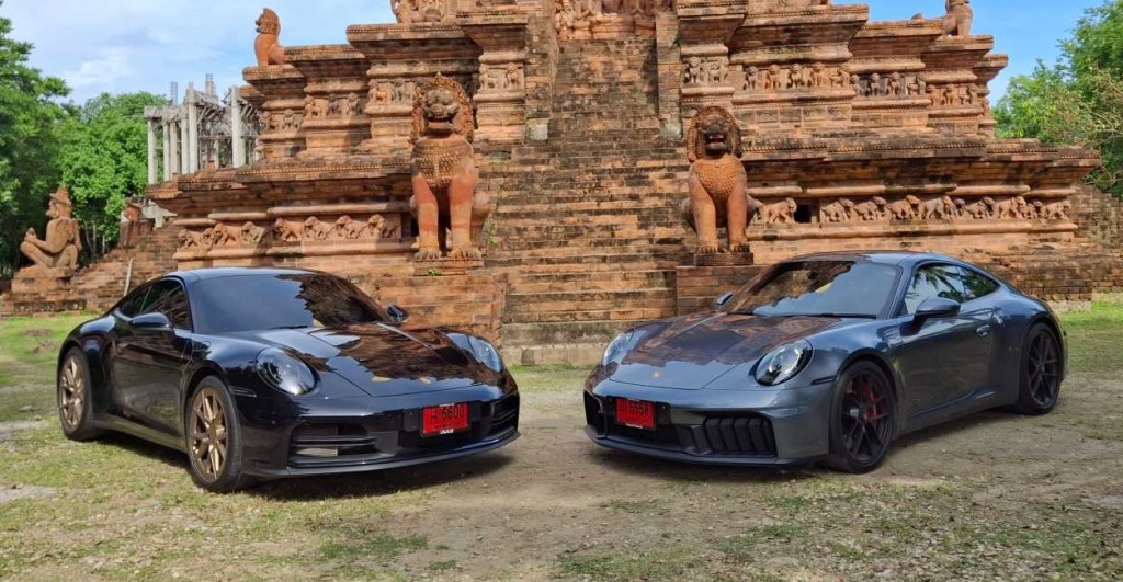 The 911 Carrera (left) and 4 GTS.